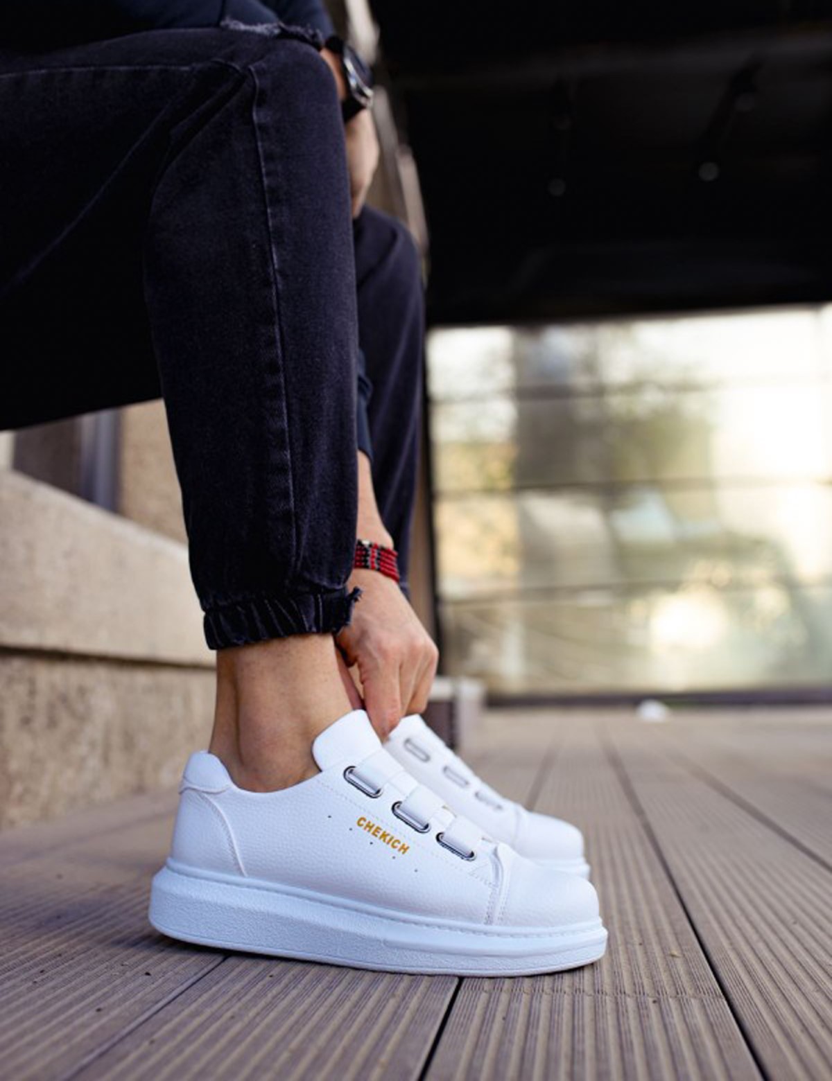 Ανδρικά λευκά Casual Sneakers δερματίνη CH253W φωτογραφία